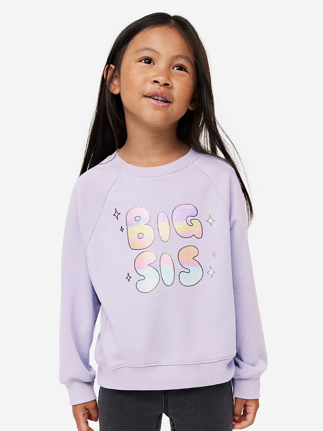

H&M Girl Printed Sibling Sweatshirt, Purple