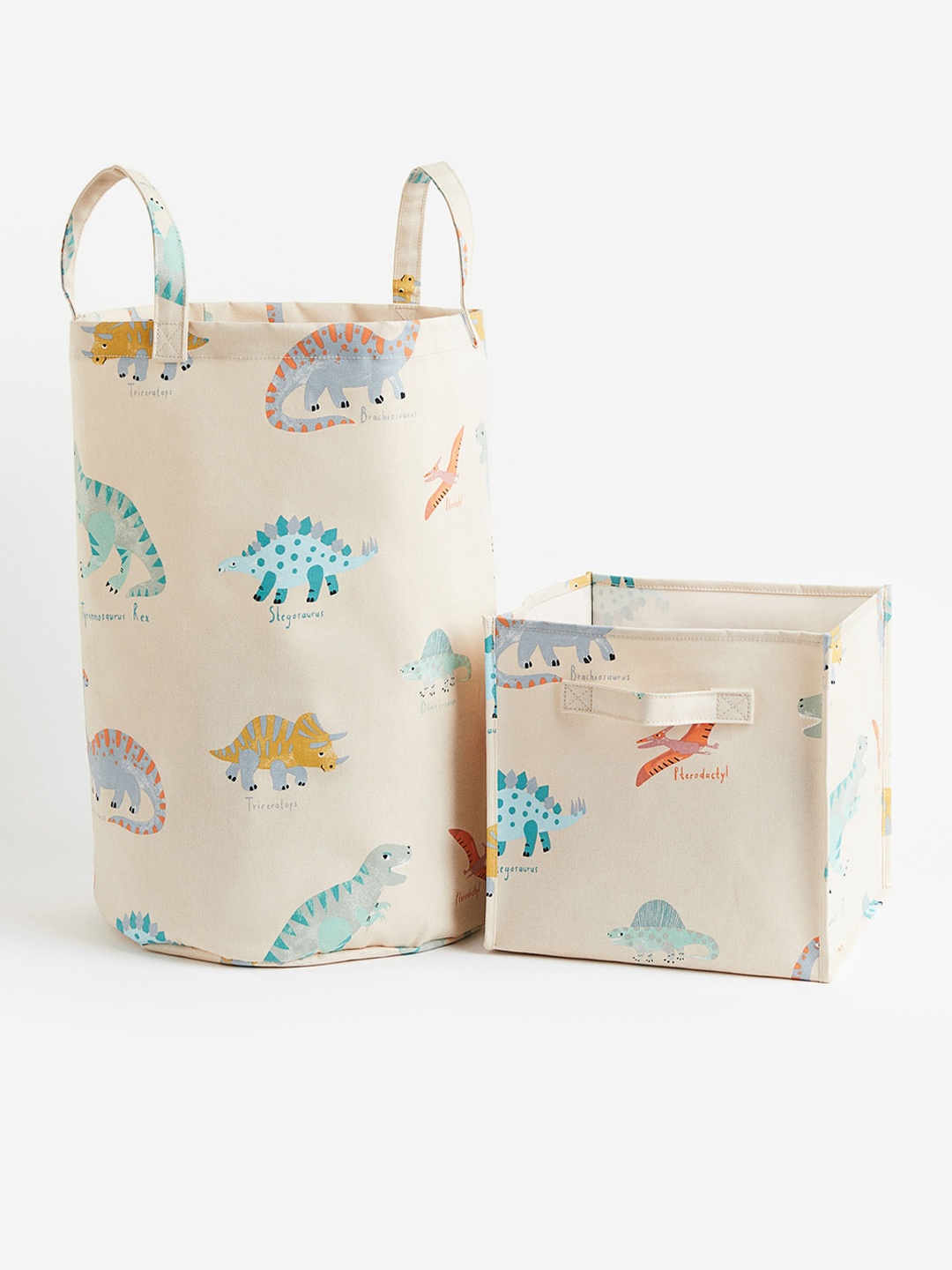

H&M Beige & Blue Printed Storage Basket