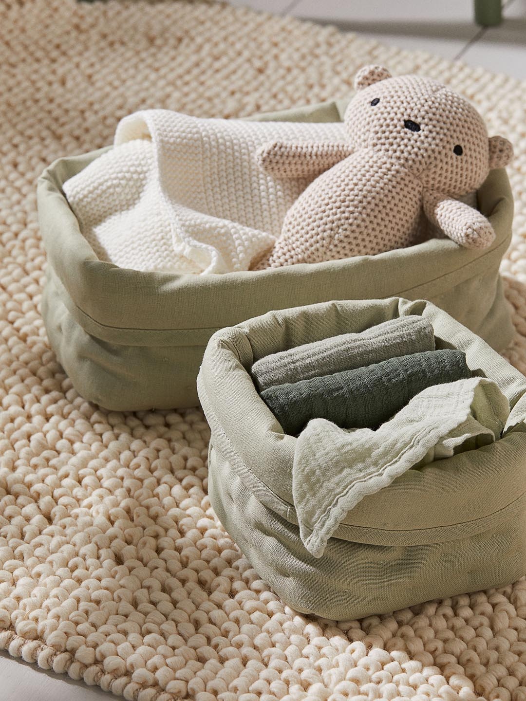 

H&M Green 2-Pack Quilted Storage Baskets