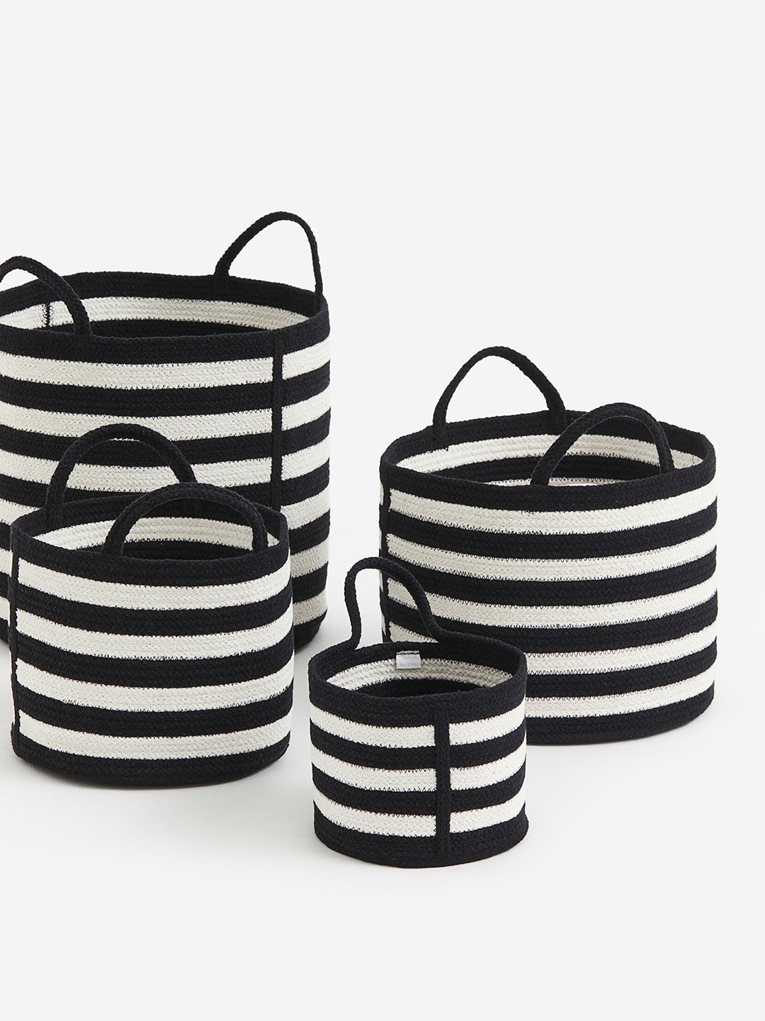 

H&M Black & White Cotton Storage Basket