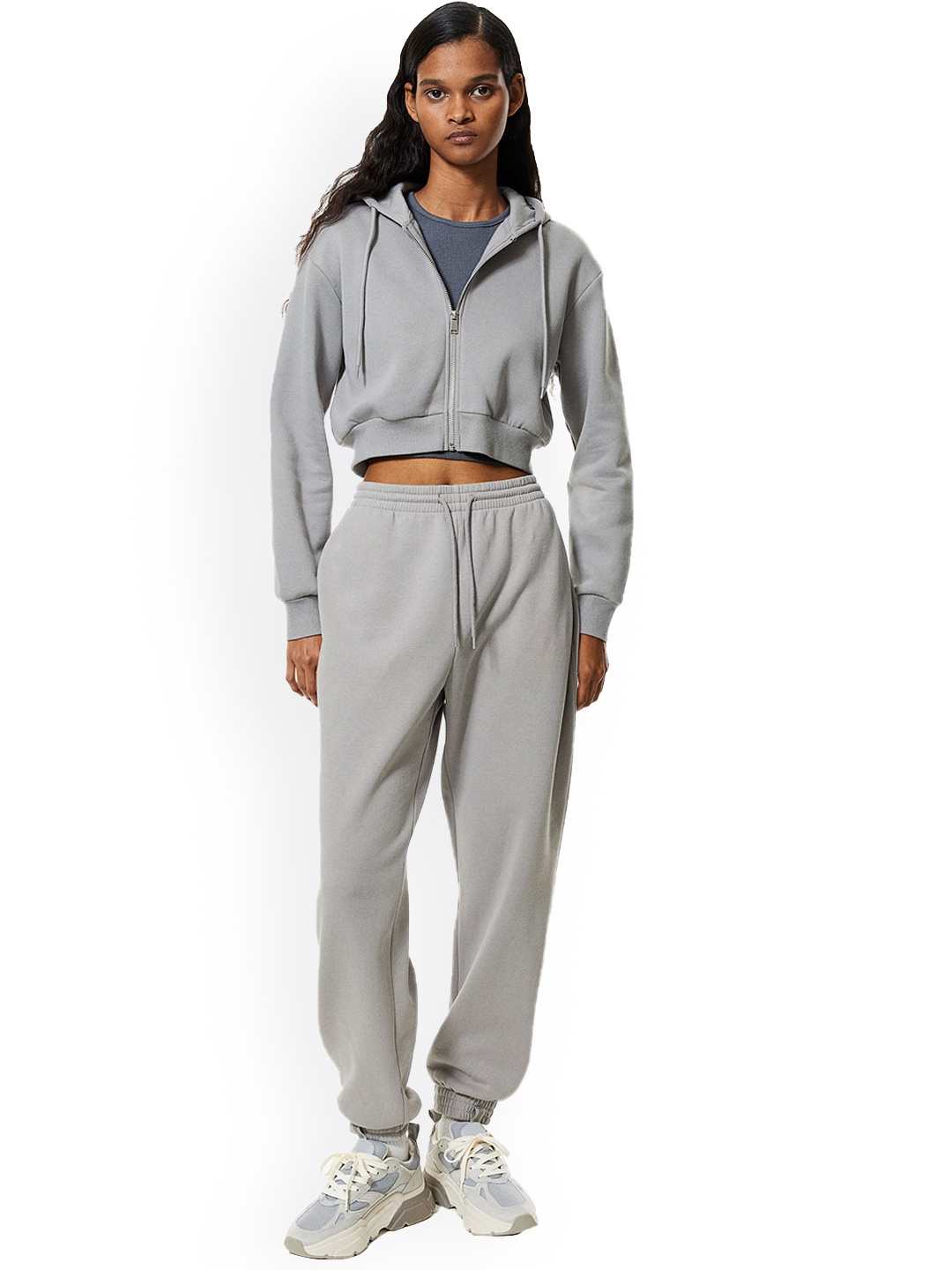 

H&M High-Waisted Joggers, Grey