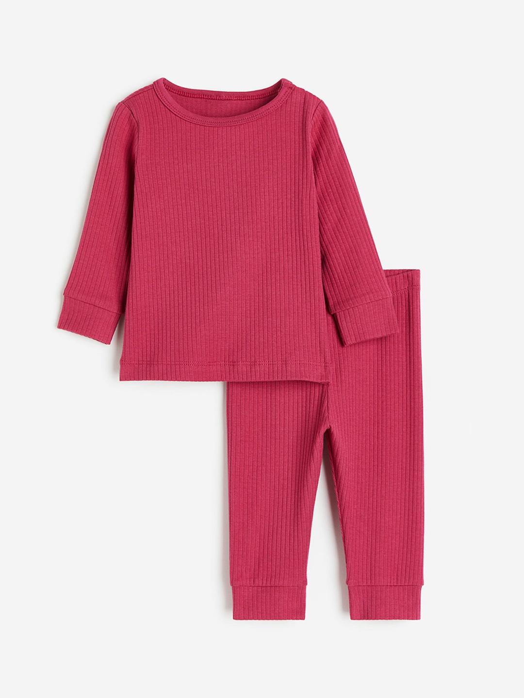 

H&M Girls Ribbed Cotton Set, Pink