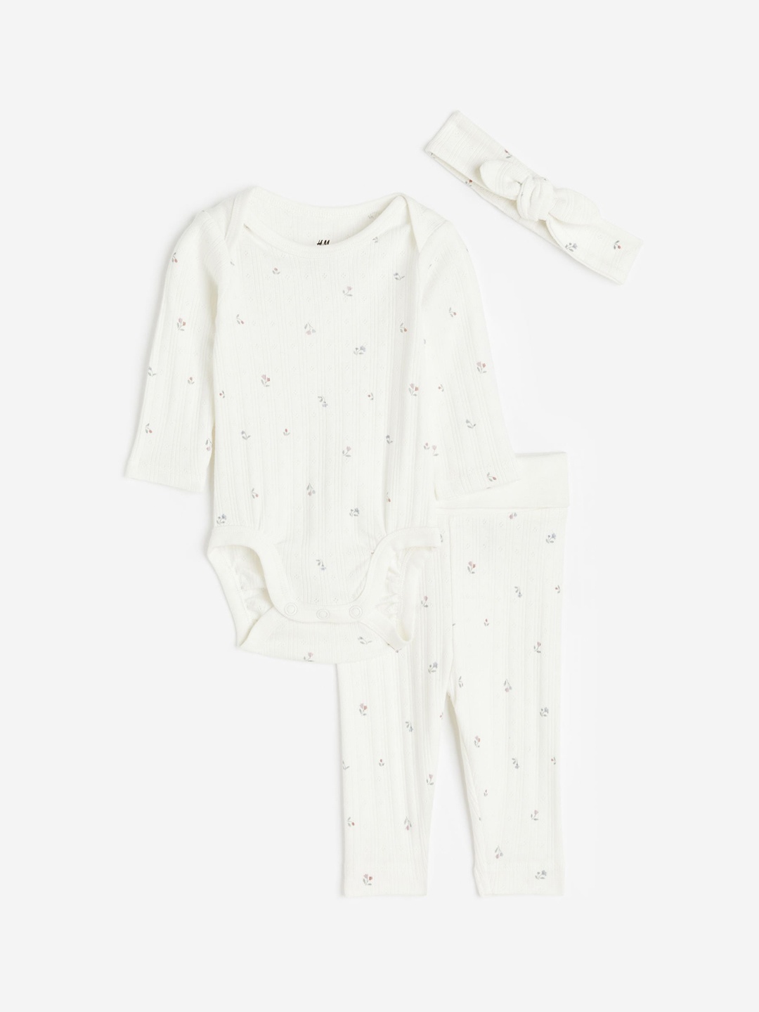 

H&M Girls 3-Piece Cotton Set, White