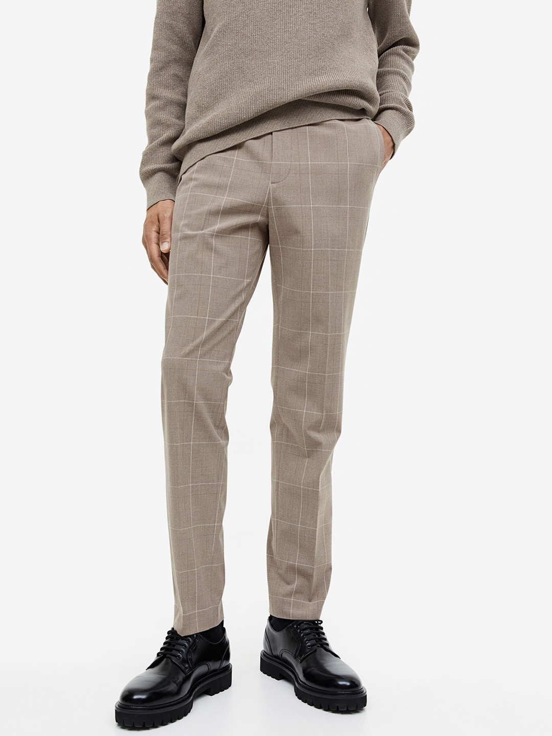 

H&M Men Slim Fit Trousers, Beige