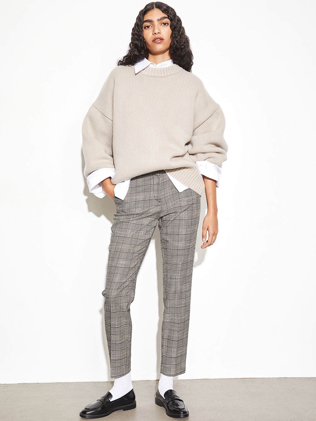 

H&M Women Cigarette Trousers, Grey