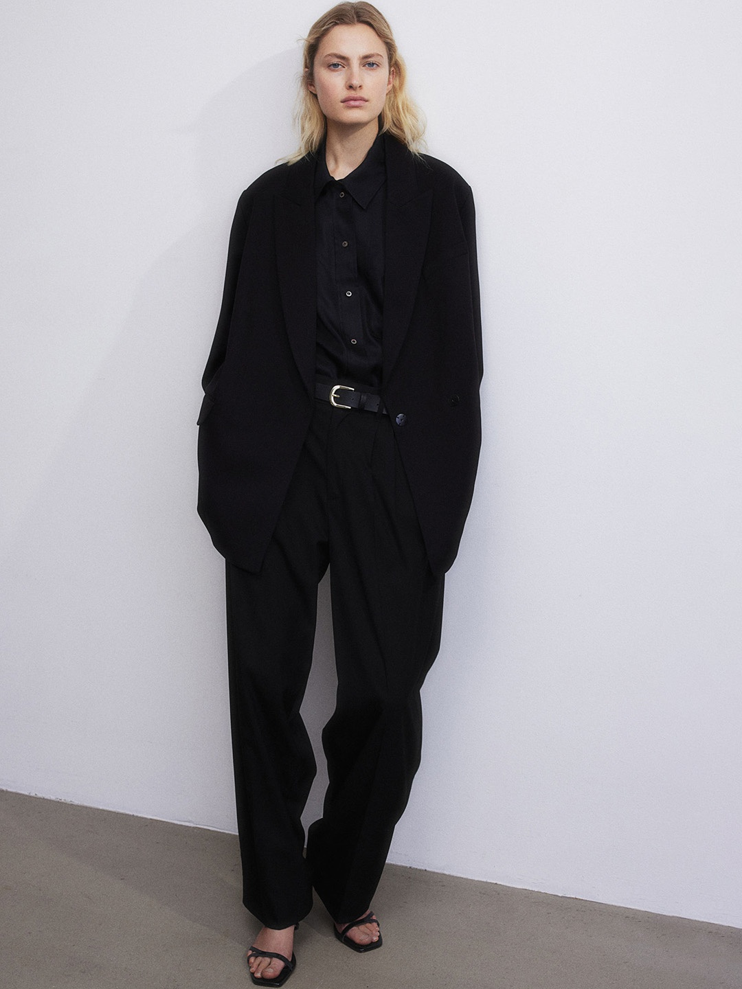 

H&M Double-Breasted Blazer, Black