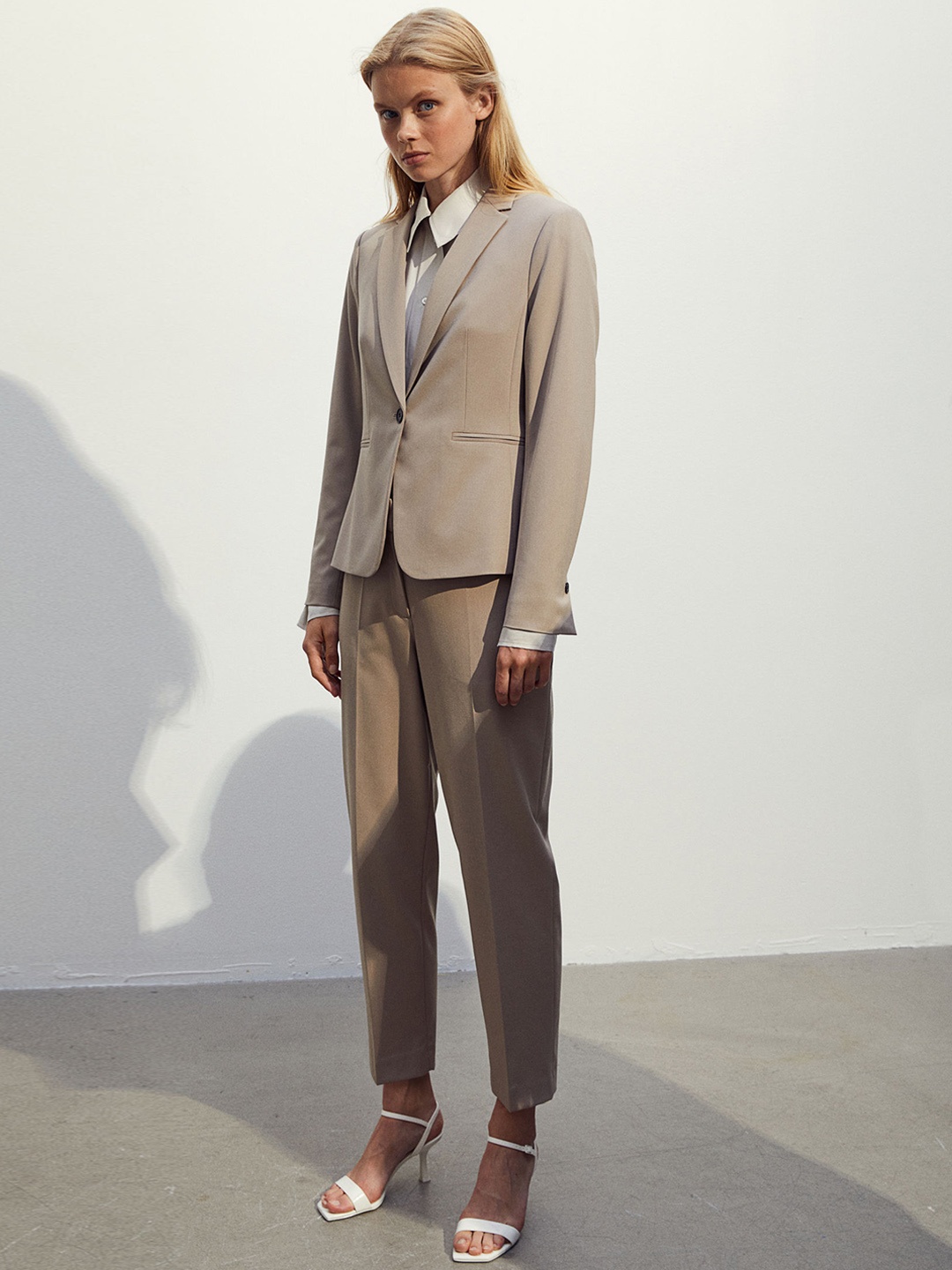 

H&M Fitted Blazer, Beige