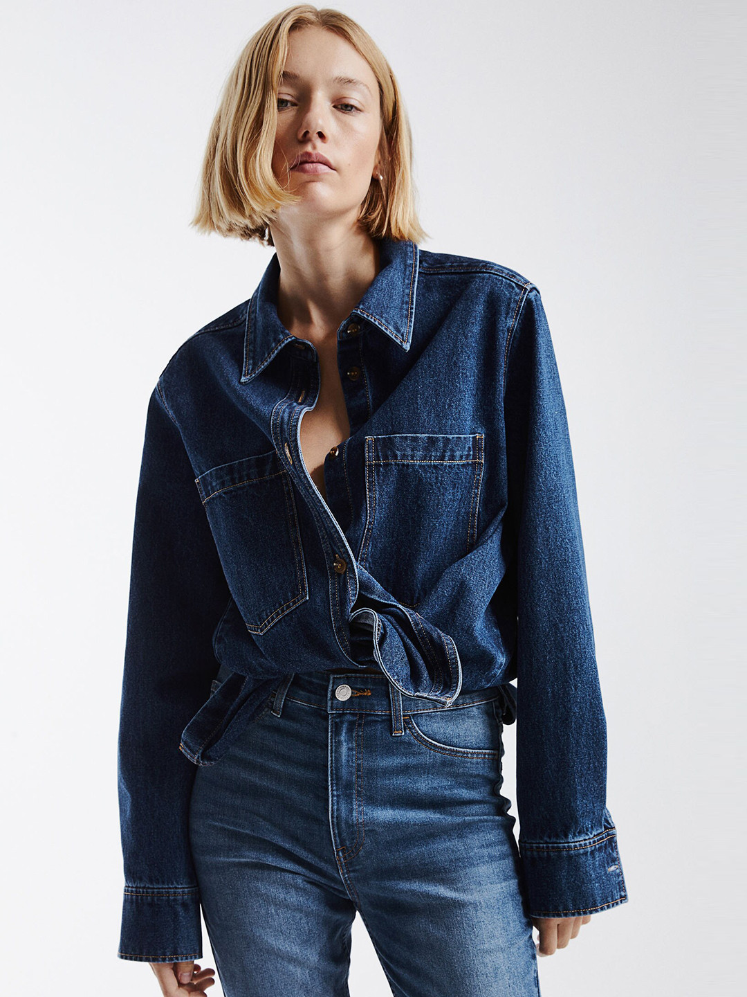 

H&M Ultra High Ankle Jeggings, Blue