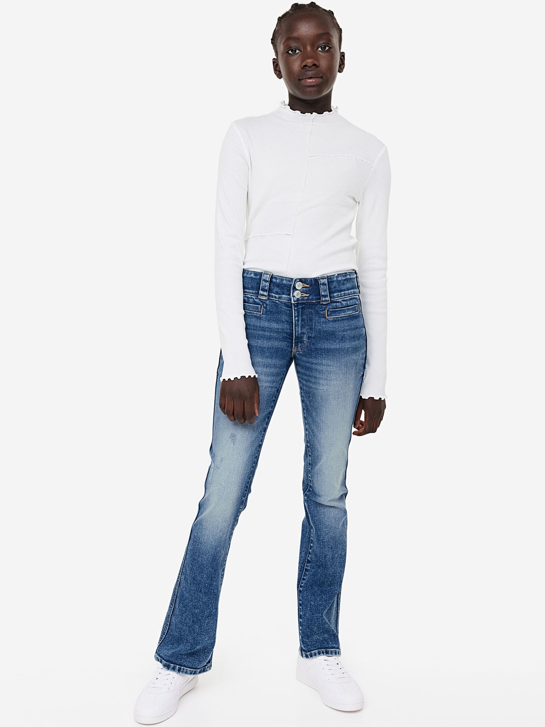 

H&M Girls Bootcut Low Jeans, Blue