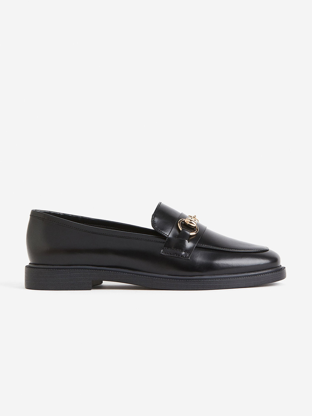 

H&M Women Leather Loafers, Black