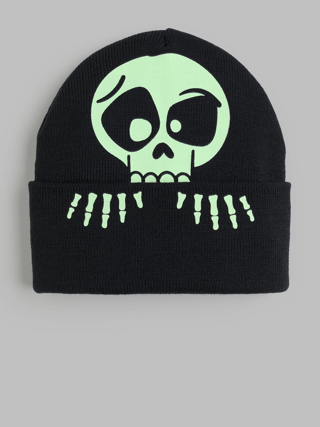 

H&M Boys Print Motif Beanie, Black