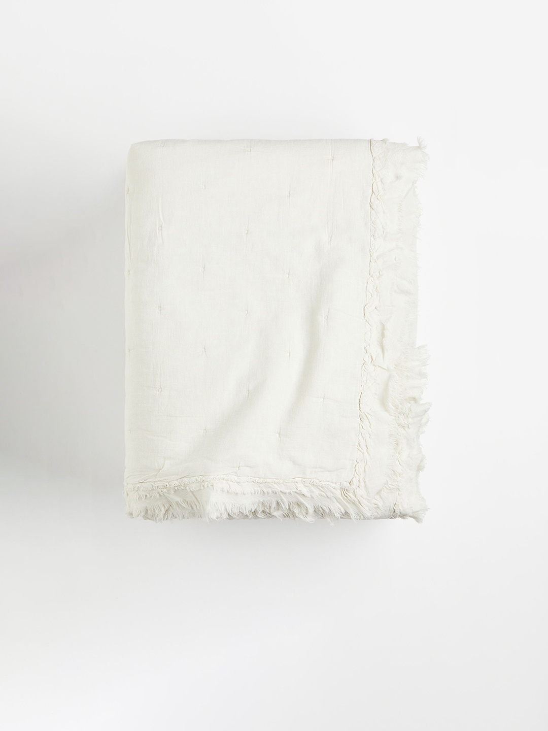 

H&M Off-White Frill-Trimmed Bedspread