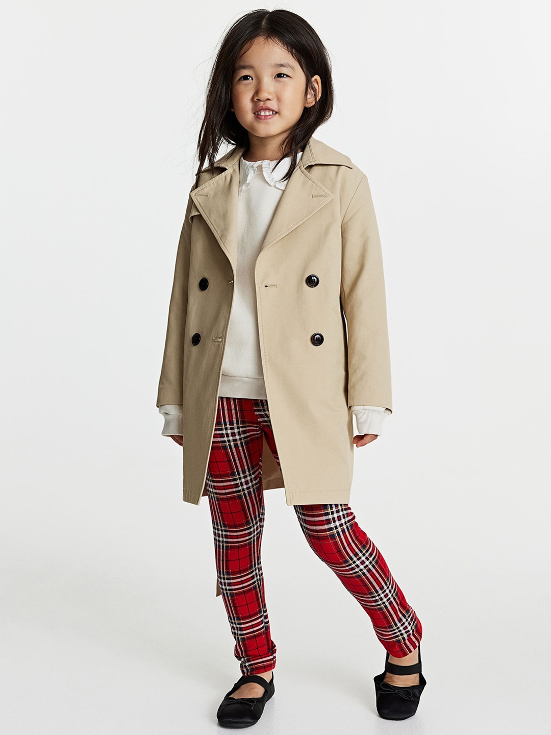 

H&M Girls Brushed Inside Leggings, Red