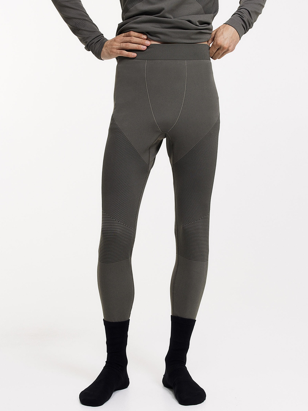 

H&M Men DryMove Seamless Sports Tights, Grey