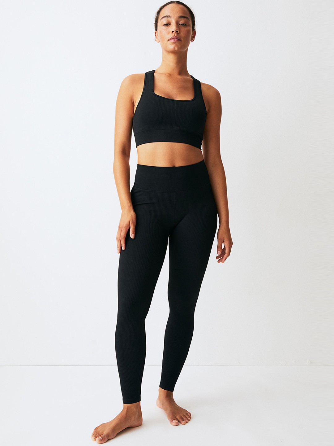 

H&M DryMove Seamless Sports Tights, Black