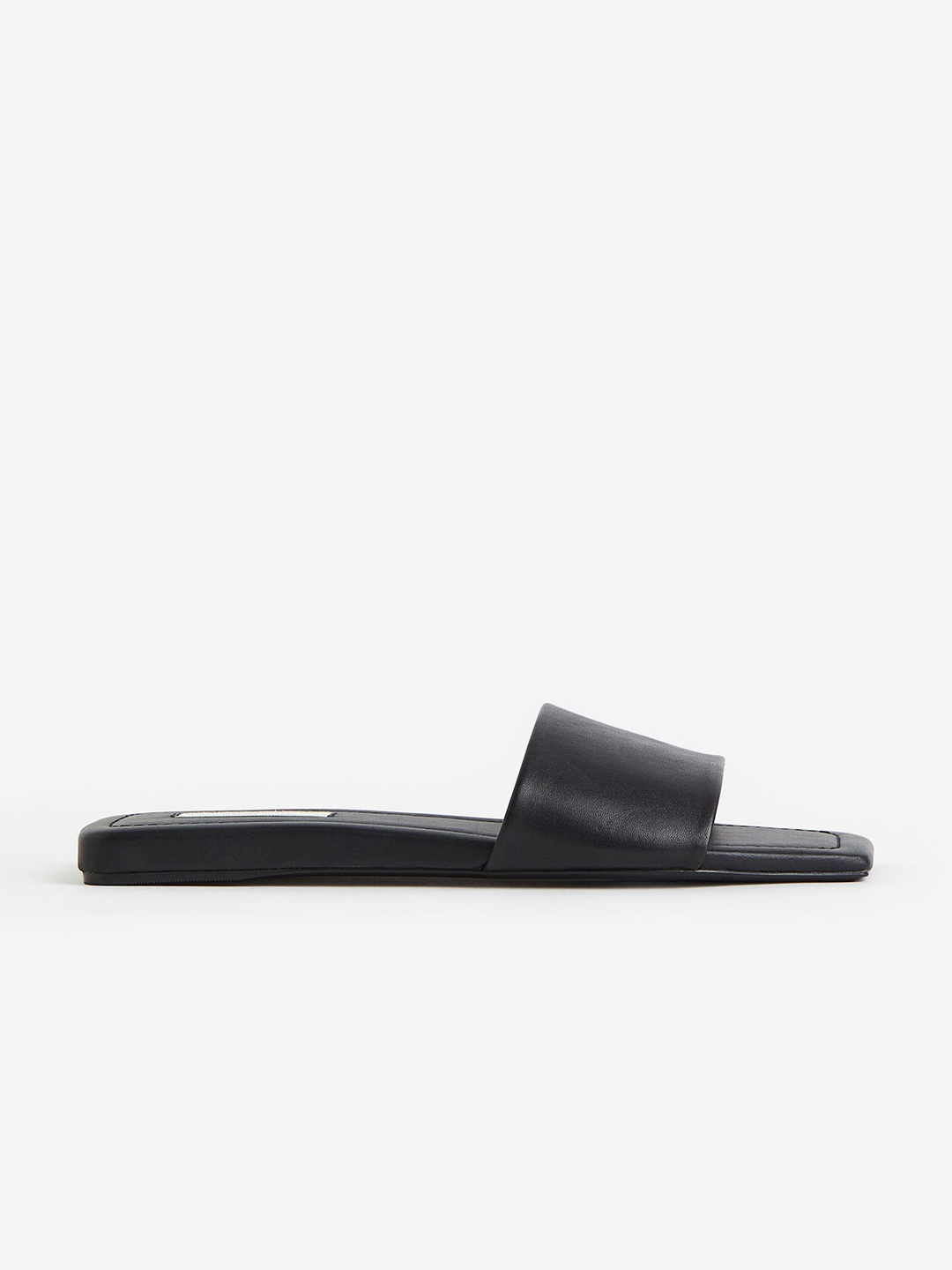 

H&M Leather Slides, Black