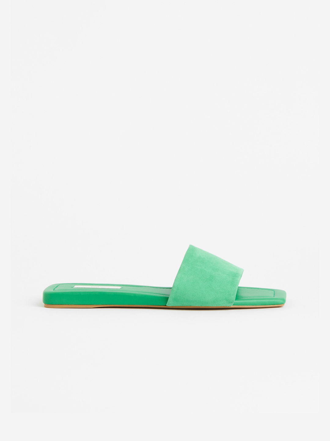 

H&M Women Leather Slides, Green