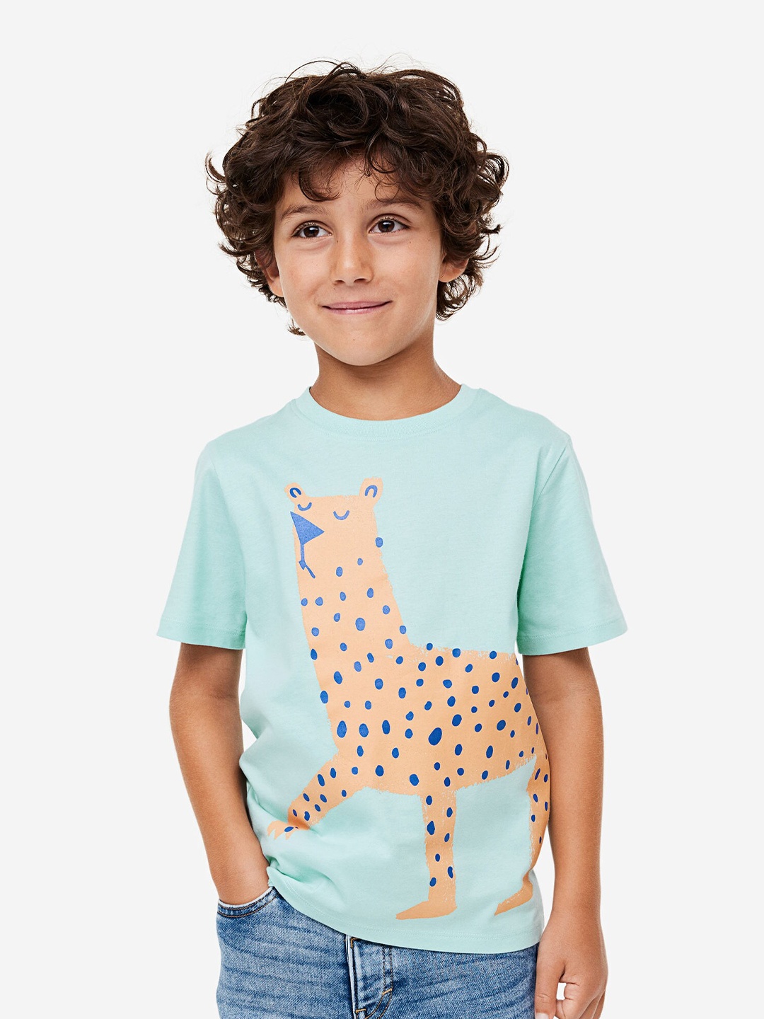 

H&M Boys 3-Pack Cotton T-Shirts, Turquoise blue