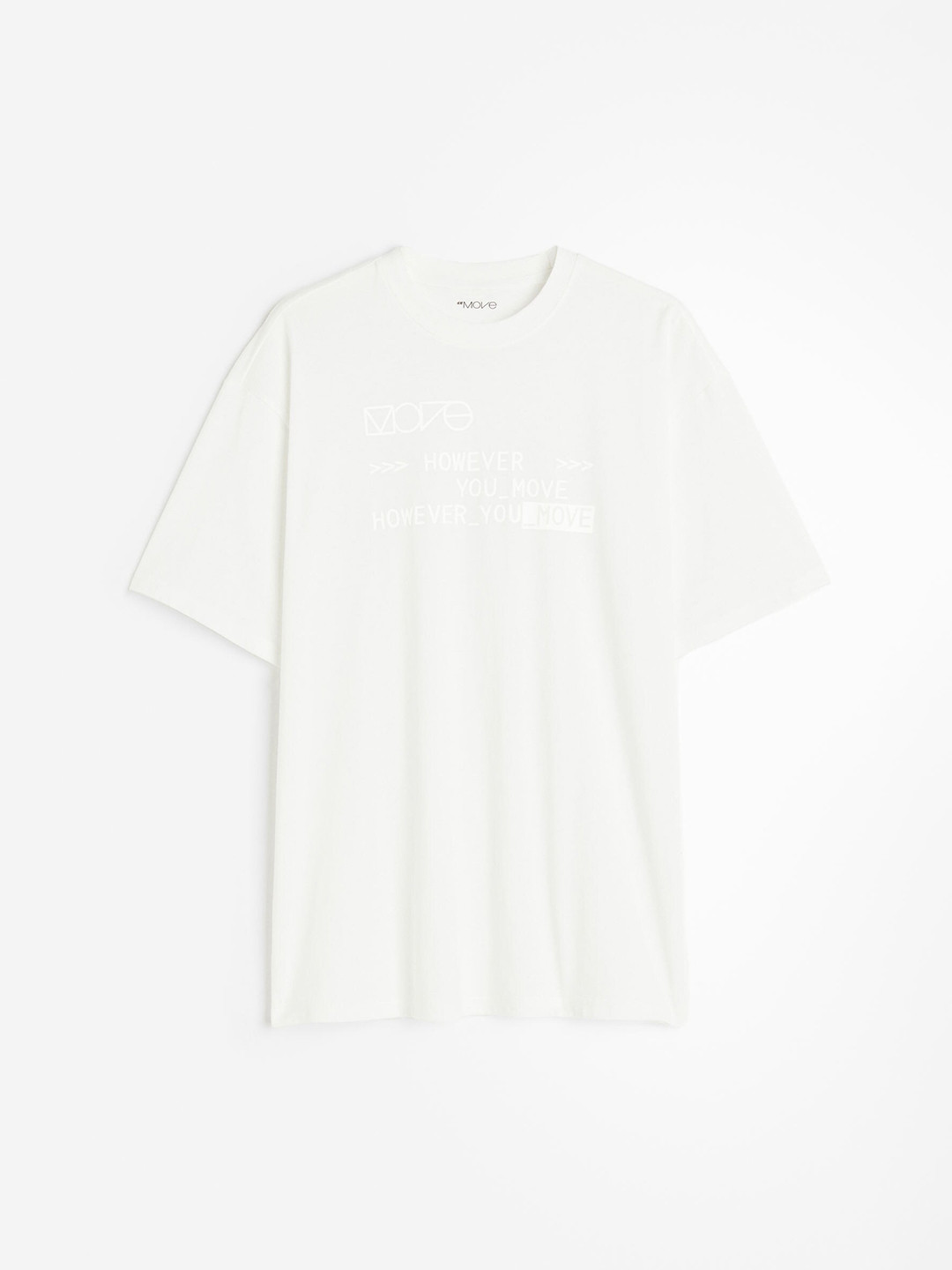 

H&M DryMove Printed Sports T-Shirt, White