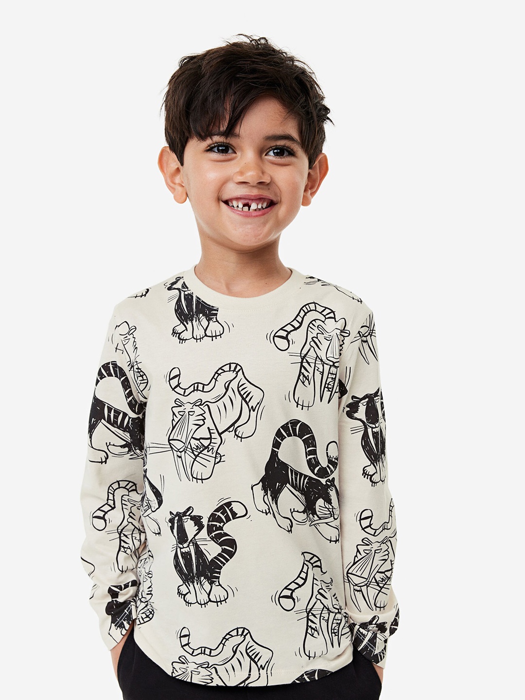 

H&M Boys Printed Jersey Top, Off white