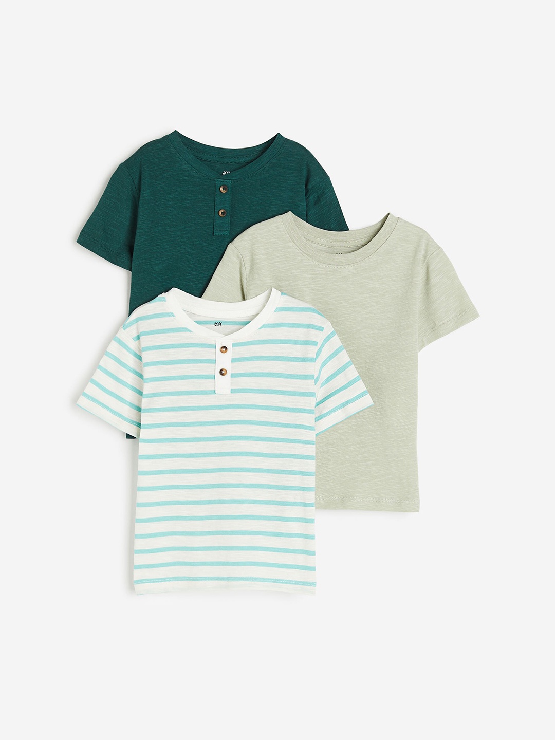 

H&M Boys 3 Pack Jersey Tops, White