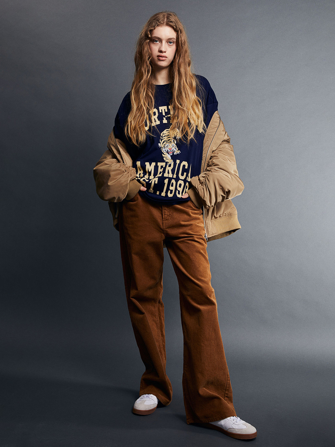 

H&M Oversized Printed T-Shirt, Blue