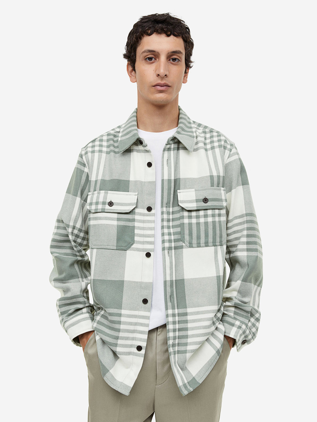 

H&M Twill Overshirt, Green
