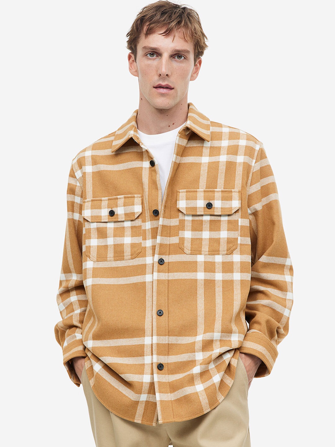 

H&M Twill Overshirt, Yellow
