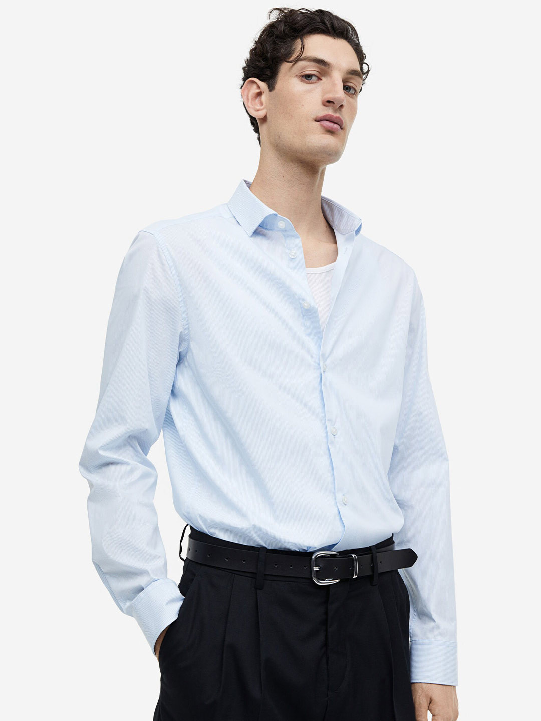 

H&M Slim Fit Stretch Shirt, Blue