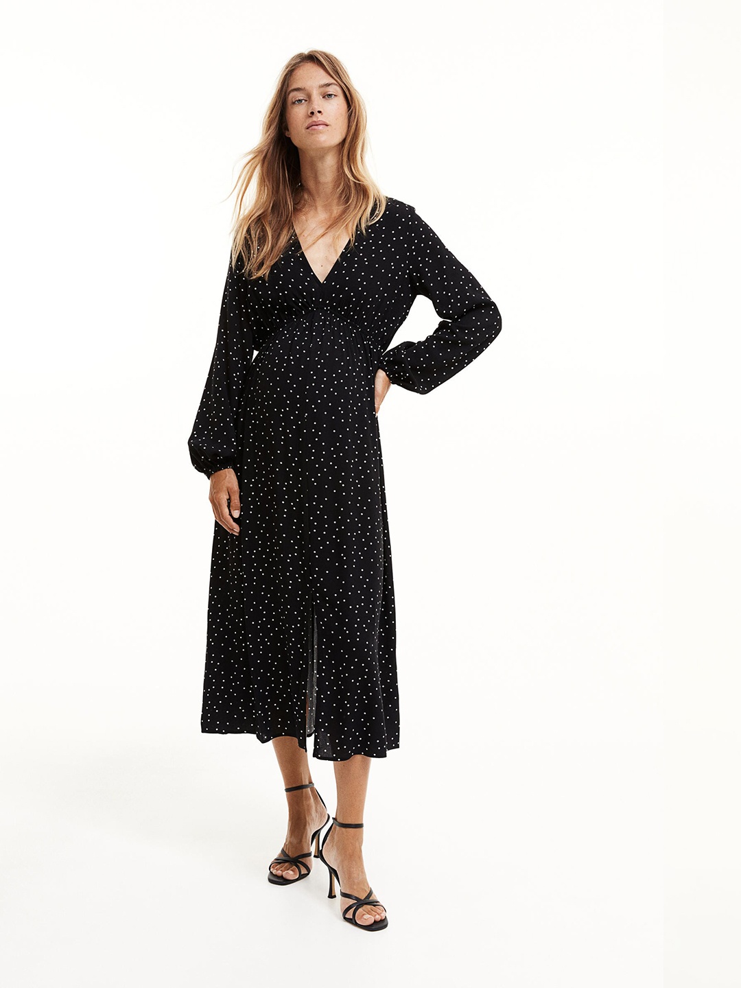 

H&M MAMA Balloon-Sleeved Dress, Black