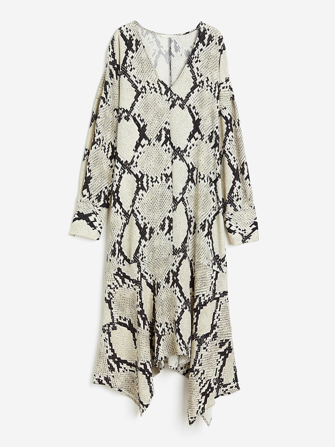 

H&M Patterned Viscose Dress, Beige