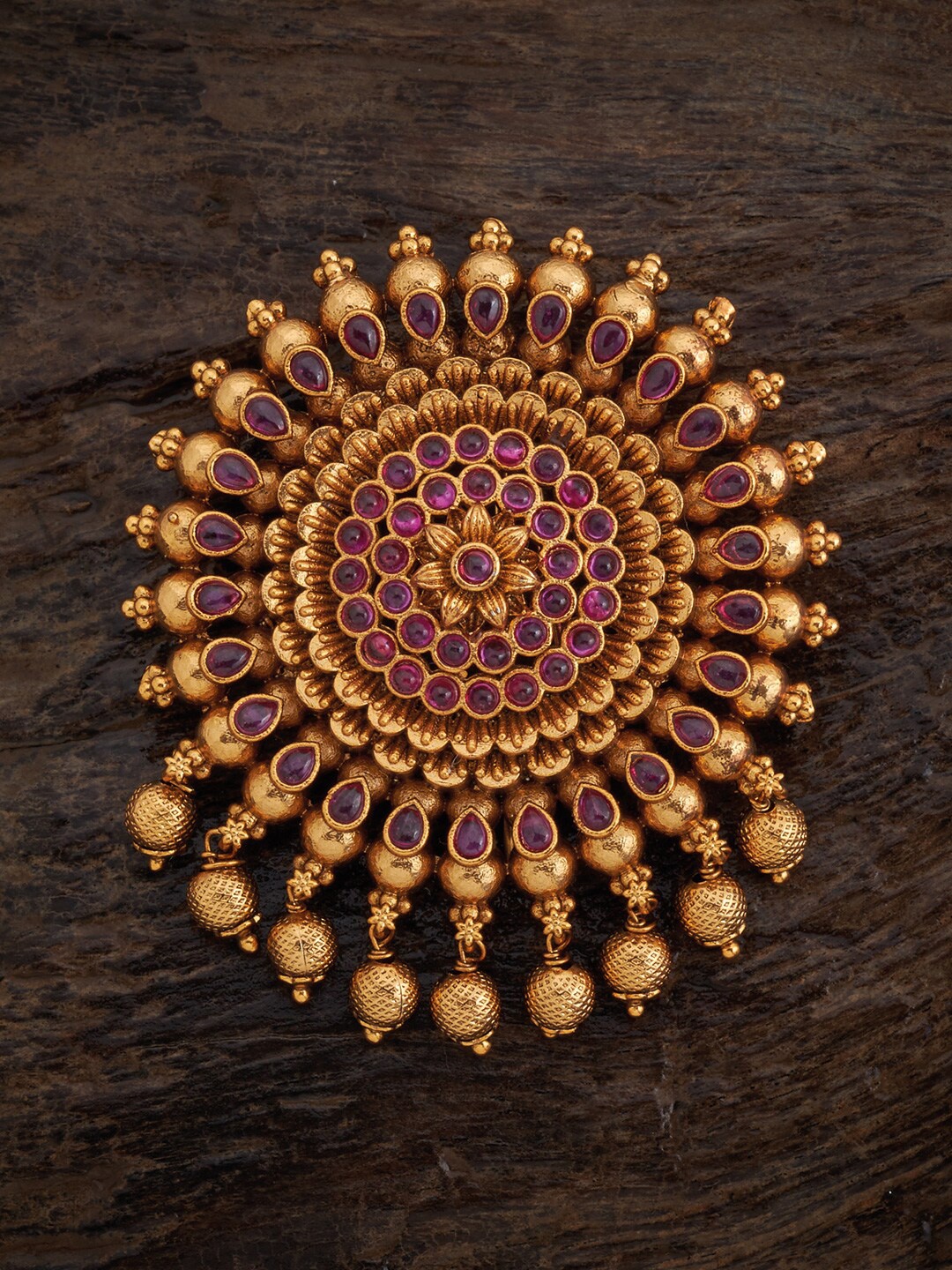 

Kushal's Fashion Jewellery Gold-Plated Embellished Hair Brooch