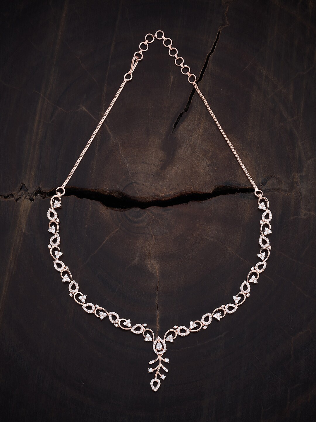 

Kushal's Fashion Jewellery Rose Gold Plated Statement Necklace