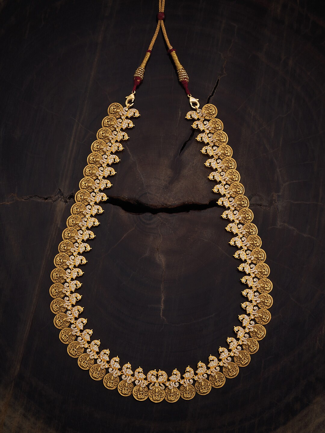 

Kushal's Fashion Jewellery Silver Gold-Plated Temple Necklace