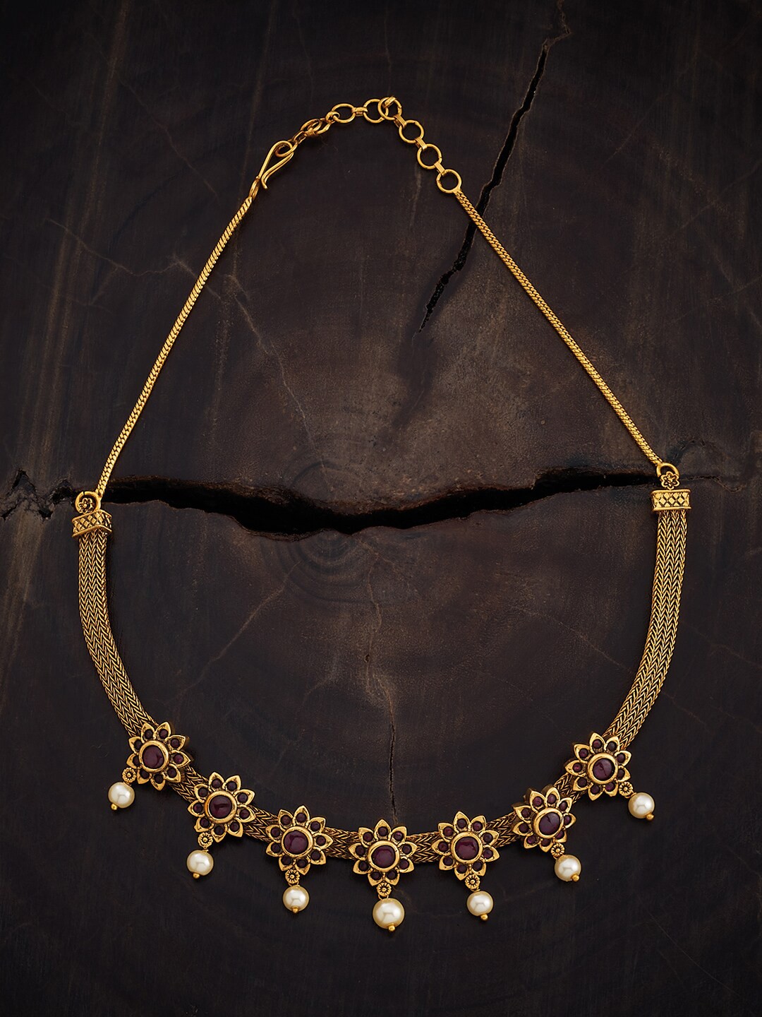 

Kushal's Fashion Jewellery Gold-Plated Copper Antique Necklace