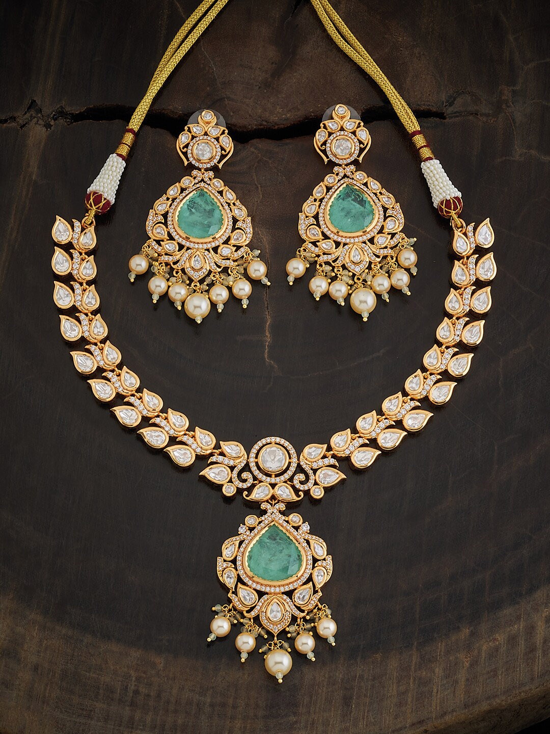 

Kushal's Fashion Gold-Plated Cubic Zirconia-Studded Jewellery Set