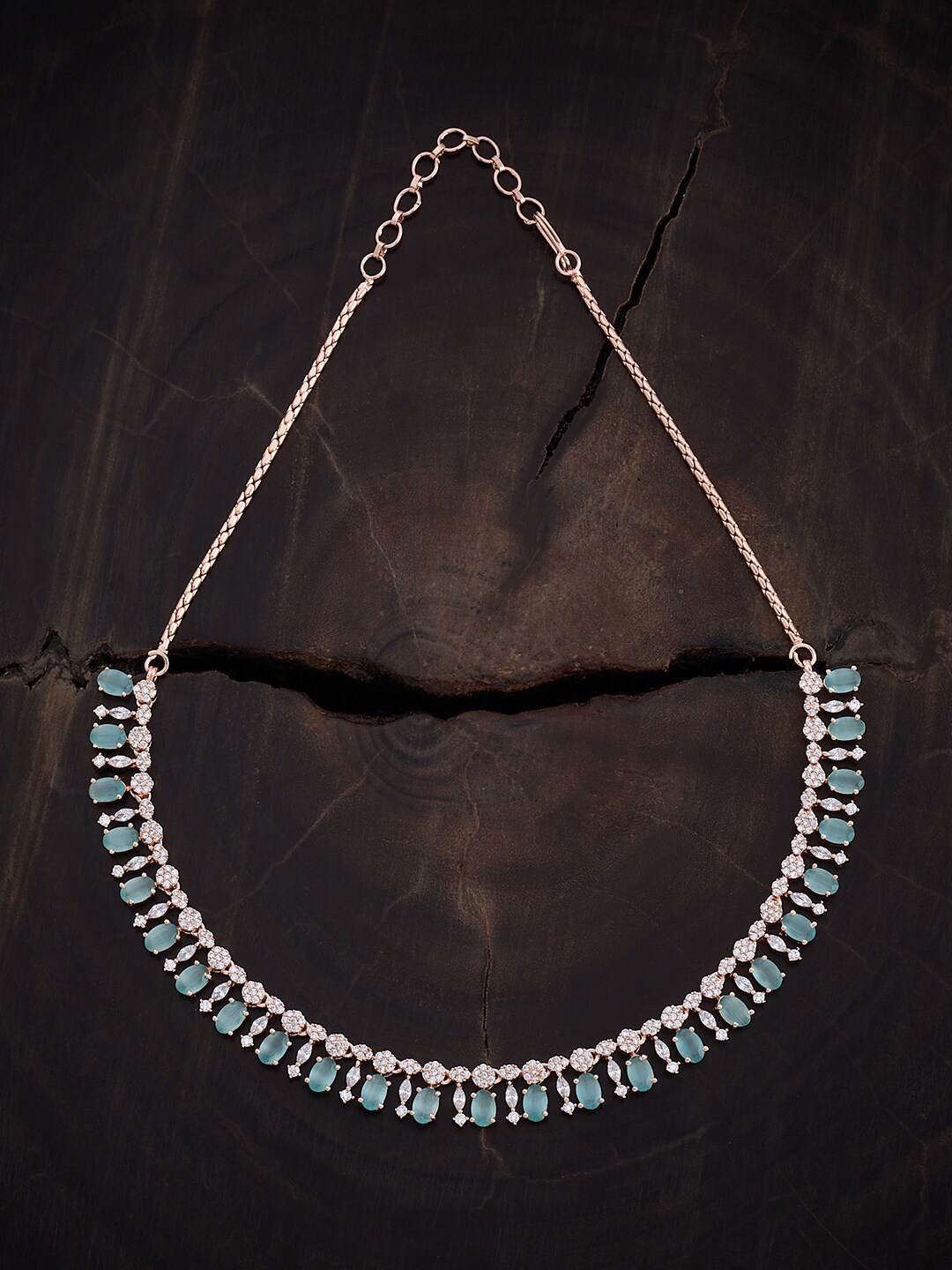 

Kushal's Fashion Jewellery Rose Gold-Plated Zircon Studded Necklace