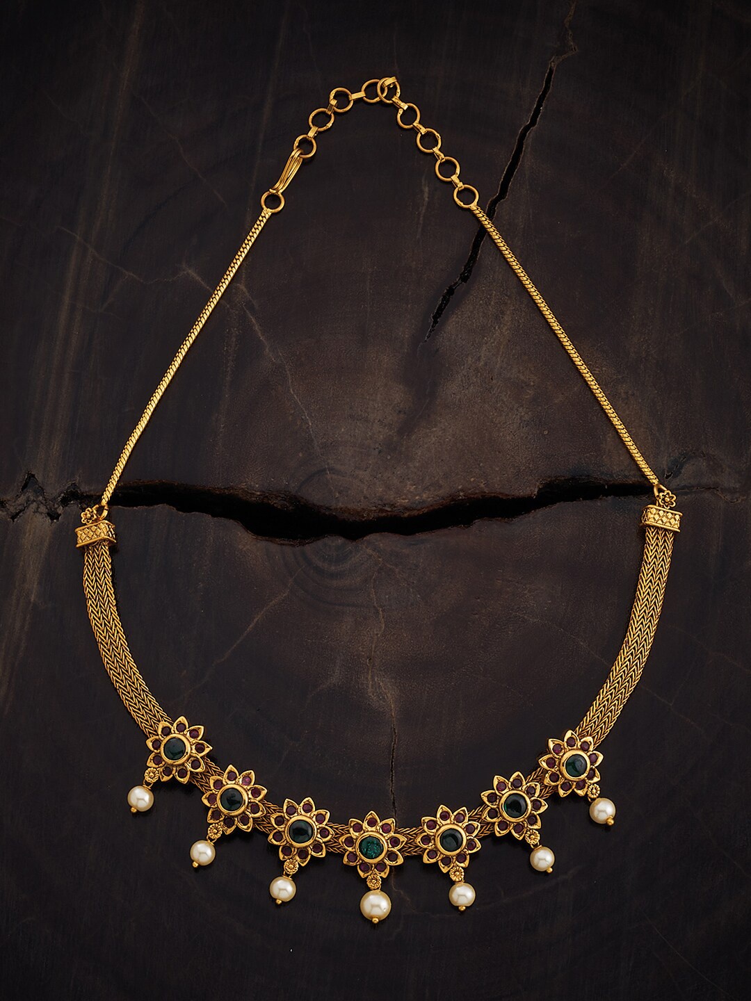 

Kushal's Fashion Jewellery Copper Gold-Plated Antique Necklace