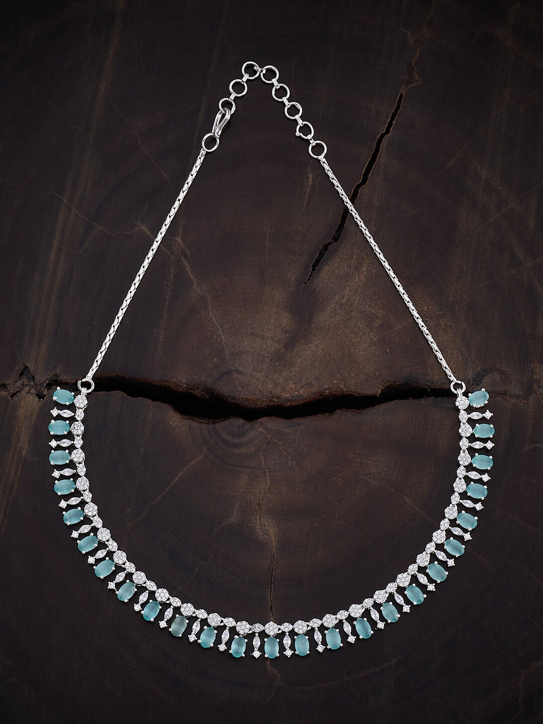 

Kushal's Fashion Jewellery Rhodium Plated Statement Necklace, Silver