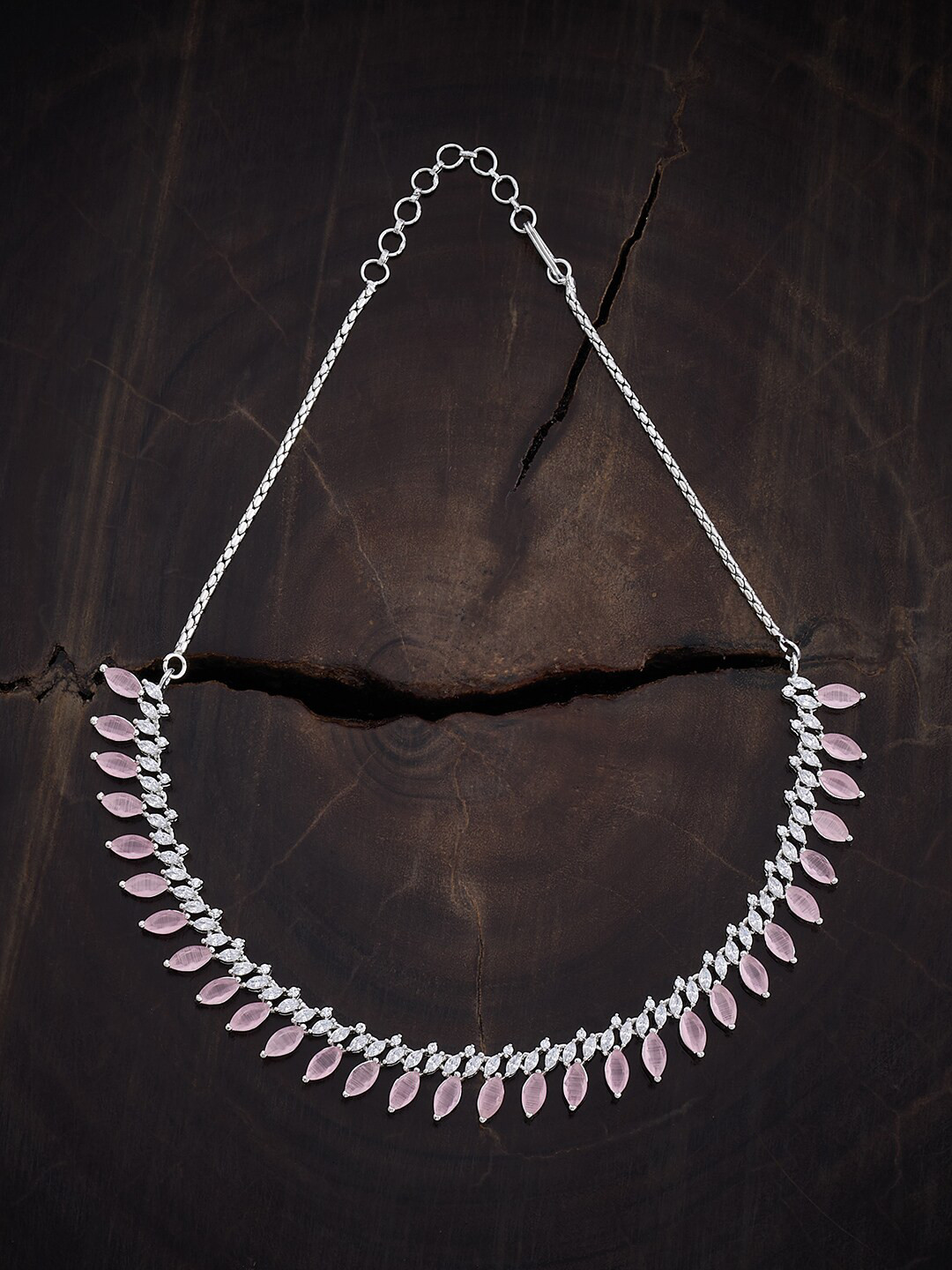 

Kushal's Fashion Jewellery Rhodium Plated Statement Necklace, Silver