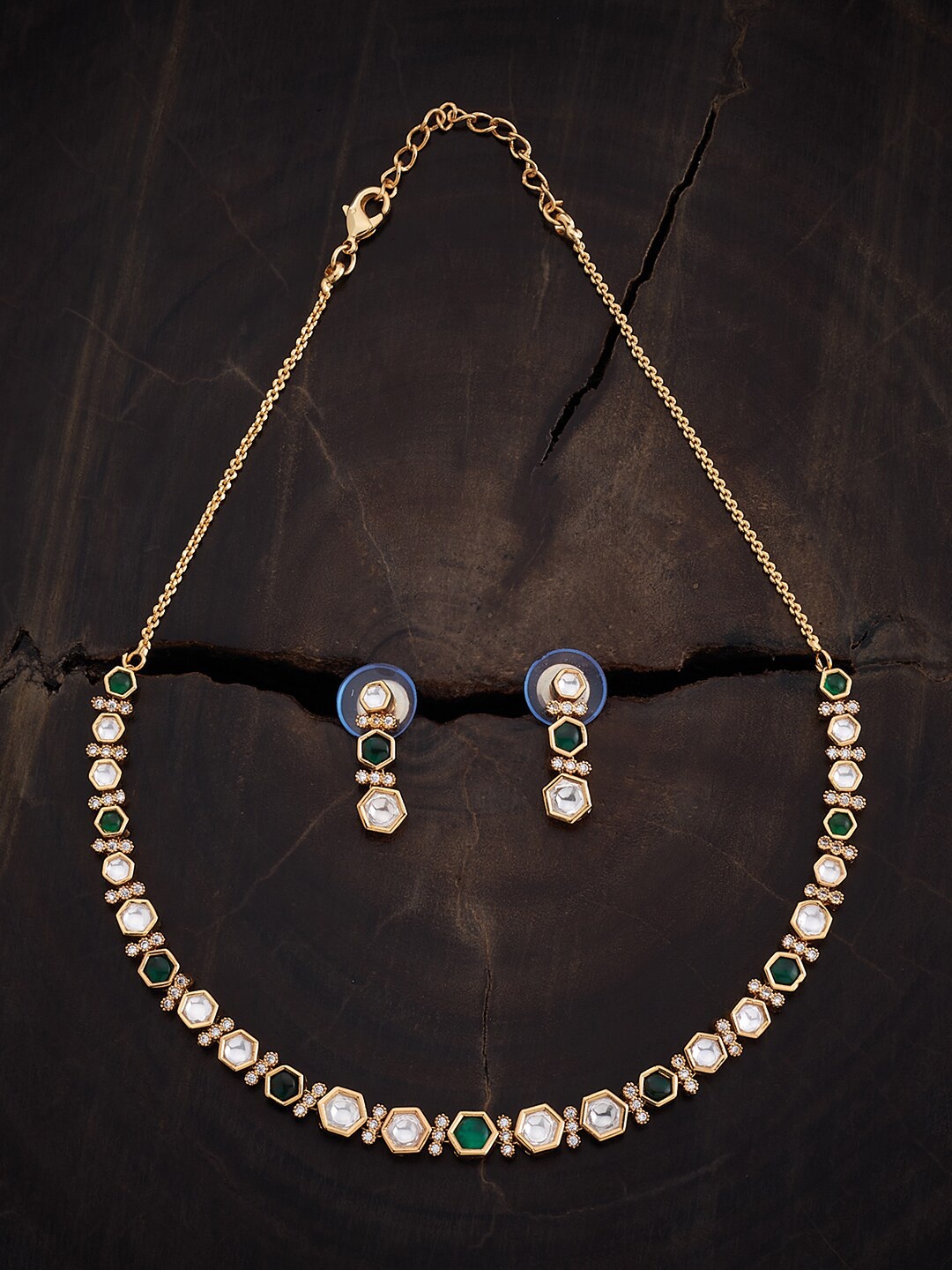 

Kushal's Fashion Jewellery Kundan-studded Jewellery Set, Gold