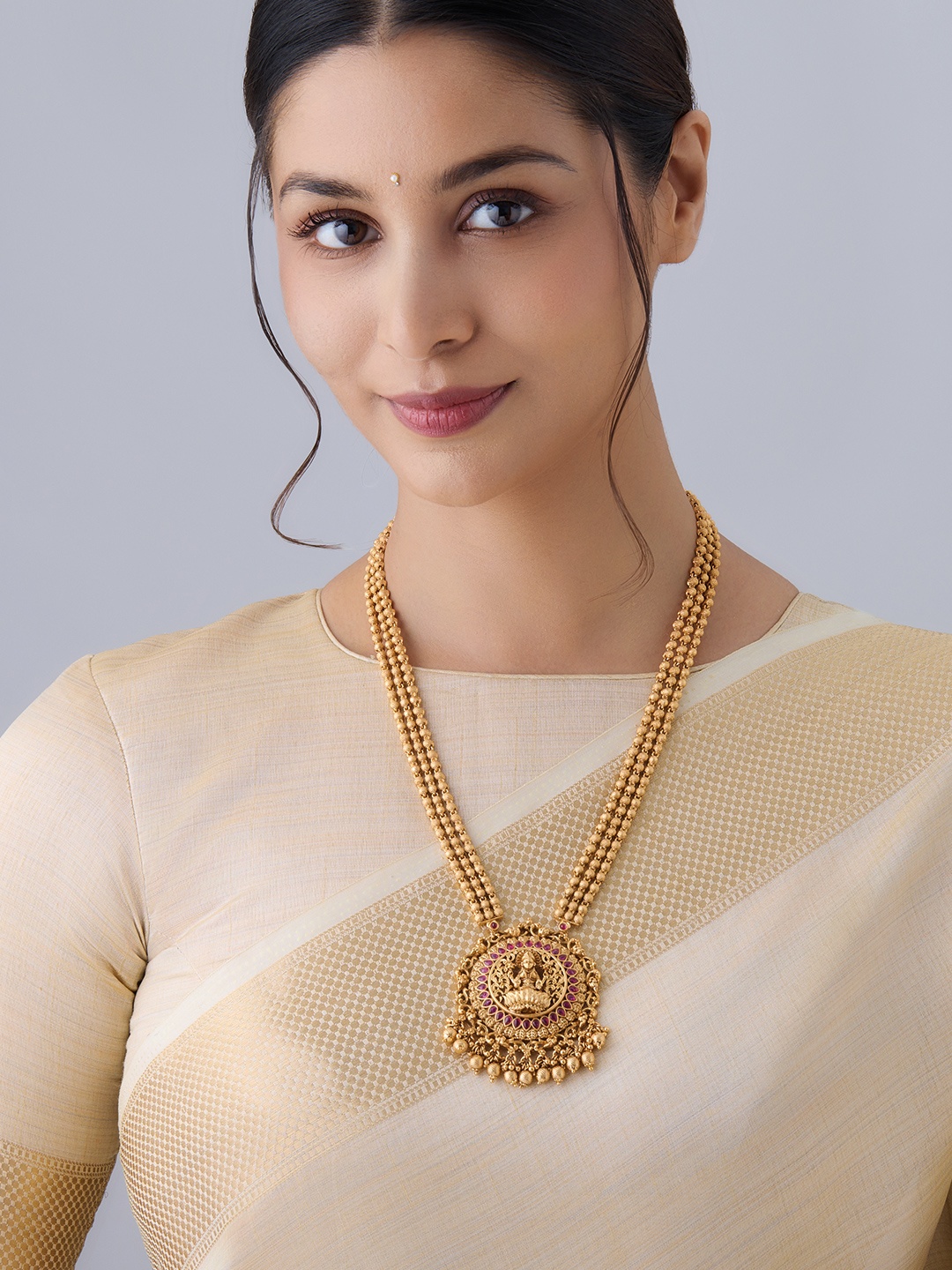 

Kushal's Fashion Jewellery Gold-Plated Antique Necklace