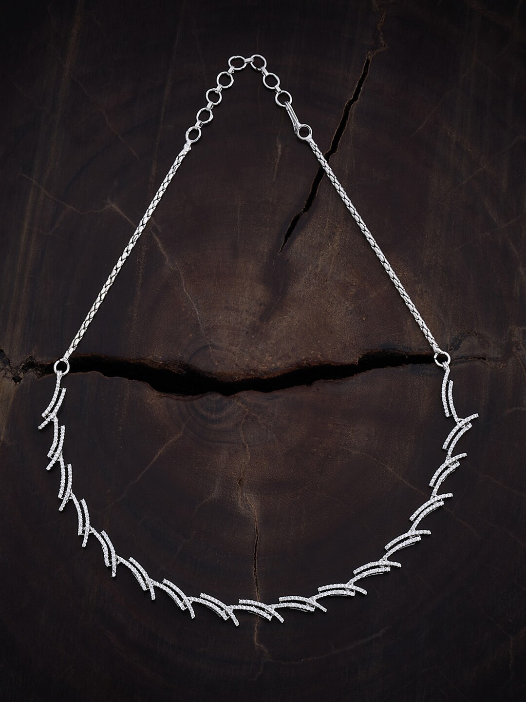 

Kushal's Fashion Jewellery Rhodium Plated Statement Necklace, Silver