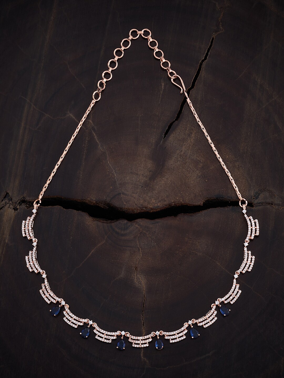 

Kushal's Fashion Jewellery Rose Gold-Plated Cubic Zirconia Necklace