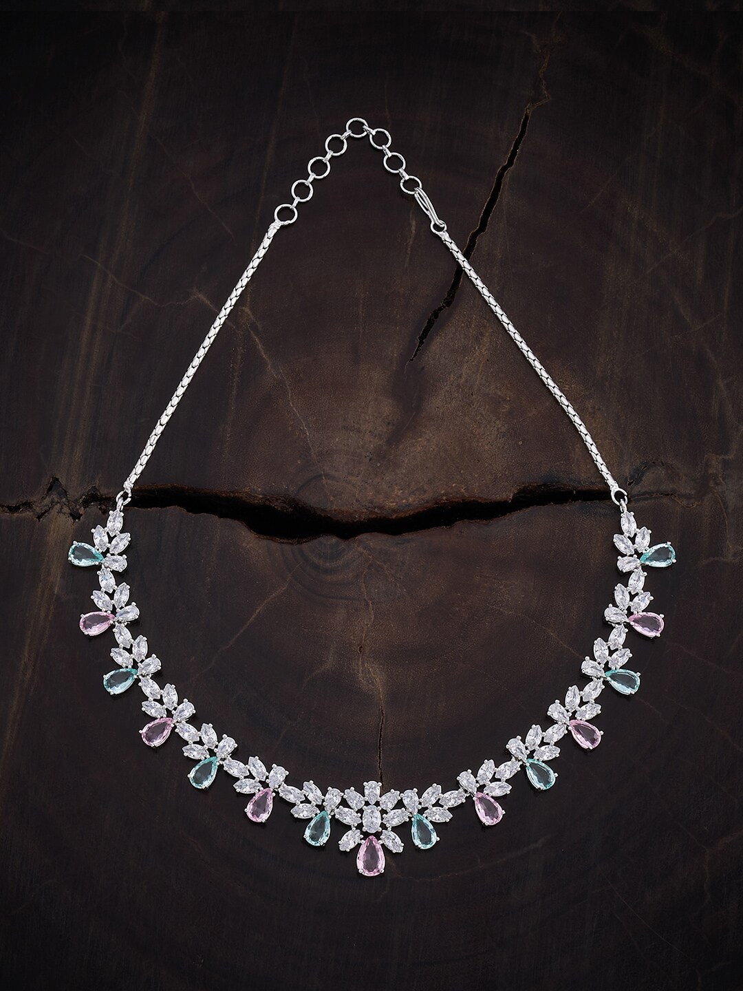 

Kushal's Fashion Jewellery Rhodium-Plated Necklace, Silver