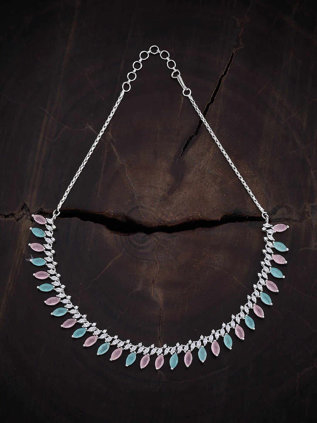 

Kushal's Fashion Jewellery Rhodium-Plated Necklace, Silver