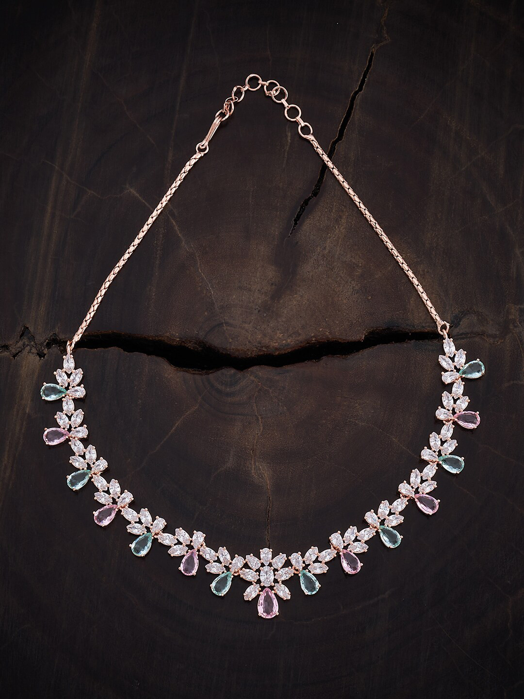 

Kushal's Fashion Jewellery Rose Gold Plated Statement Necklace