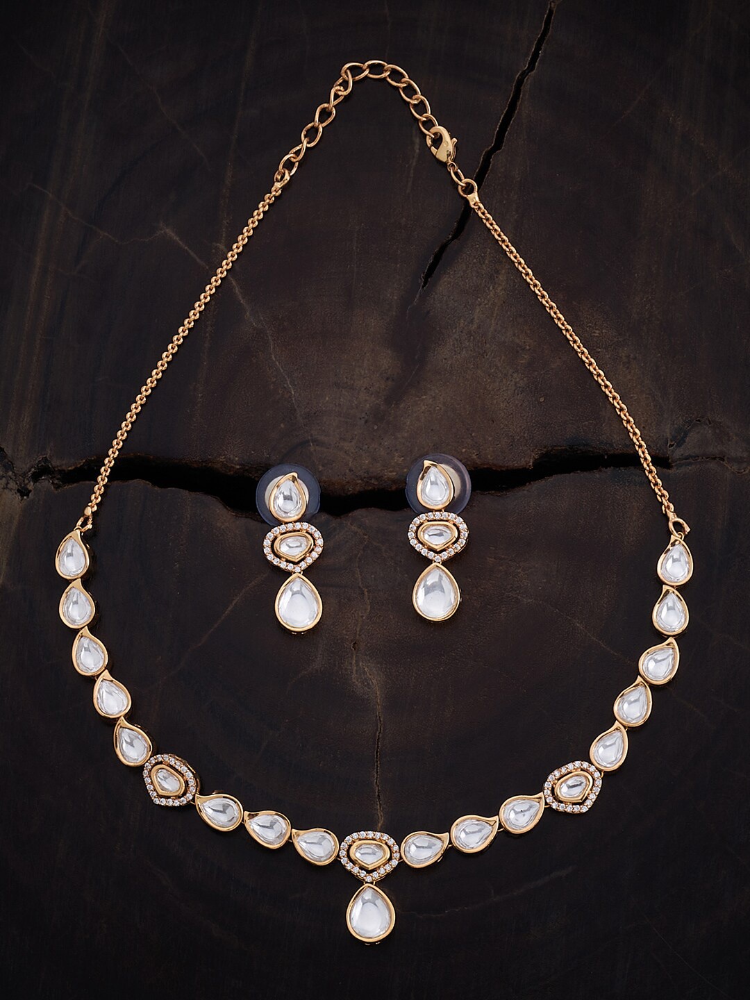 

Kushal's Fashion Jewellery Gold-Plated Necklace and Earrings