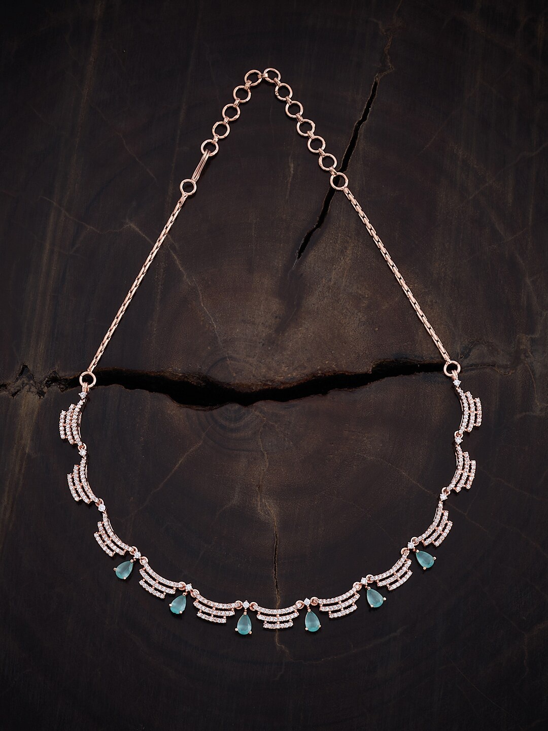

Kushal's Fashion Jewellery Rose Gold-Plated Cubic Zirconia Necklace