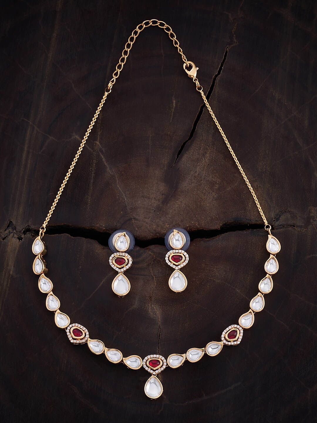 

Kushal's Fashion Jewellery Kundan Studded Jewellery Set, Gold
